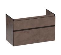 BRAUER Delight Edge meuble sous-lavabo 100 2 tiroirs softclose - sans poignées - 1 découpe pour siphon - Erosion OK-DLE100ER