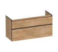 BRAUER Delight Edge meuble sous-lavabo 120 2 tiroirs softclose - sans poignées - 1 découpe pour siphon - Forest Tan OK-DLE120-1FT