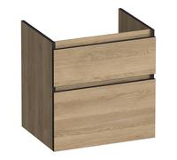 BRAUER Delight Edge meuble sous lavabo 60 2 tiroirs softclose - sans poignée - 1 découpe pour le siphon - Sunlit OK-DLE60SL