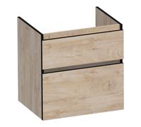 BRAUER Delight Edge meuble sous lavabo 60 2 tiroirs softclose - sans poignée - 1 découpe pour le siphon - Forest Wheat OK-DLE60FW