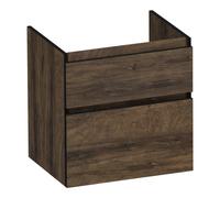 BRAUER Delight Edge meuble sous lavabo 60 2 tiroirs softclose - sans poignée - 1 découpe pour siphon - Grove OK-DLE60GR