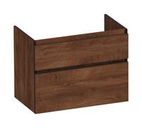 BRAUER Delight Edge meuble sous lavabo 80 2 tiroirs softclose - sans poignée - 1 découpe pour le siphon - Forêt Cacao OK-DLE80FC