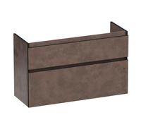 BRAUER Delight Edge meuble sous lavabo peu profond 100 2 tiroirs softclose - sans poignée - 1 découpe pour le siphon - Erosion OK-DLEO100ER