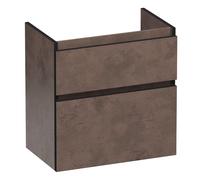 BRAUER Delight Edge meuble sous lavabo peu profond 60 2 tiroirs softclose - sans poignée - 1 découpe pour le siphon - Erosion OK-DLEO60ER