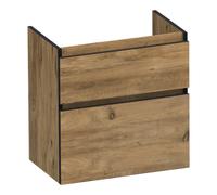 BRAUER Delight Edge meuble sous-lavabo peu profond 60 2 tiroirs softclose - sans poignée - 1 découpe pour siphon - Chateau OK-DLEO60CH