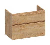 BRAUER Delight Ensemble meuble de salle de bains - 220x62x46 - 6 tiroirs - sans poignées - softclose - avec plan - forest tan 2xSW1199400/SW445647/SW1199413