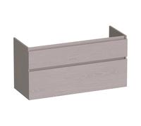 BRAUER Delight meuble sous-lavabo - 120x46x60cm - 2 tiroirs softclose - sans poignées - 2 découpes pour siphon - Timber Greige OK-DL120-2TE