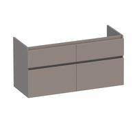 BRAUER Delight Meuble sous-lavabo - 120x46x60cm - 4 tiroirs à fermeture douce - sans poignées - 2 découpes pour siphon - taupe mat OK-DL120-4MT
