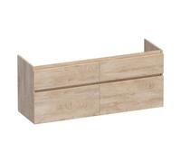 BRAUER Delight Meuble sous-lavabo - 140x46x60cm - 4 tiroirs softclose - sans poignée - 2 découpes pour siphon - Forest Wheat OK-DL140FW
