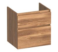 BRAUER Delight meuble sous-lavabo - 60x46x60cm - 2 tiroirs softclose - sans poignées - 1 découpe pour siphon - Honey OK-DL60HO