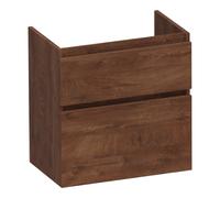 BRAUER Delight meuble sous lavabo peu profond - 60x39x60cm - 2 tiroirs softclose - sans poignée - 1 découpe pour le siphon - Forêt Cacao OK-DLO60FC