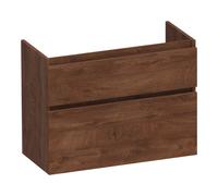 BRAUER Delight meuble sous lavabo peu profond - 80x39x60cm - 2 tiroirs softclose - sans poignée - 1 découpe pour le siphon - Forêt Cacao OK-DLO80FC