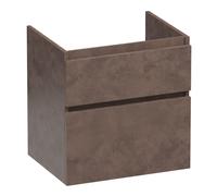 BRAUER Delight Meuble sous vasque - 60x60x45.5cm - 2 tiroirs softclose - poignée intégrée - 1 découpe pour siphon - Erosion (bois) OK-DL60ER