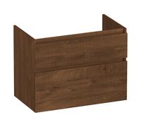 BRAUER Delight Wavy meuble sous-lavabo 80 2 tiroirs softclose - sans poignée - 1 découpe pour siphon - Forest Cacao OK-DLW80FC