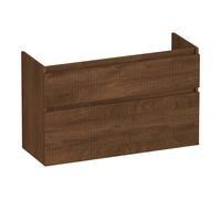 BRAUER Delight Wavy meuble sous lavabo peu profond 100 2 tiroirs softclose - sans poignée - 1 découpe pour le siphon - Forêt Cacao OK-DLWO100FC