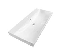 BRAUER Elevate Ensemble de meuble salle de bain - 100x46x57.5cm - 2 tiroirs - 2 poignées - fermeture douce - lavabo en céramique - avec trou de robinet - blanc - gris bois sw1200134/SW444801/sw1203290
