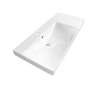BRAUER Elevate Ensemble de meuble salle de bain - 100x46x57.5cm - 2 tiroirs - 2 poignées - fermeture douce - lavabo en céramique - gauche - avec trou de robinet - blanc - bois flotté sw1200028/SW44480
