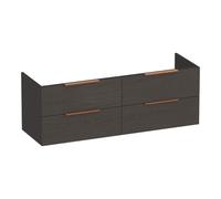 BRAUER Elevate meuble sous-lavabo 140 sans poignées posées 4 tiroirs softclose et 2 découpes pour siphon - Timber Anthracite OK-EL140TA