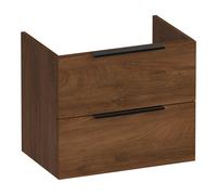 BRAUER Elevate meuble sous lavabo peu profond 60 sans poignées à poser 2 tiroirs softclose et 1 découpe pour le siphon - Forêt Cacao OK-ELO60FC