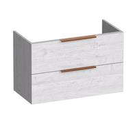 BRAUER Elevate meuble sous-lavabo peu profond 80 sans poignées rapportées 2 tiroirs à fermeture douce et 1 découpe pour siphon - Forest Seashell OK-ELO80FS