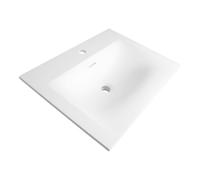 BRAUER Furiosa planche lavabo 1 trou pour lavabo 60.5x46cm rectangulaire Fine Stone blanc mat WT-GL601MW