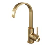 Brauer Gold Carving Robinet lavabo rehaussé avec bec rotatif plat Modèle A - Levier Carving Or brossé PVD 5-GG-003-S4