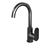 Brauer Gunmetal Edition Ensemble de robinet mélangeur à poser - haut - pivotant - bec rond - modèle C - PVD - gunmetal brossé 5-GM-003-R1