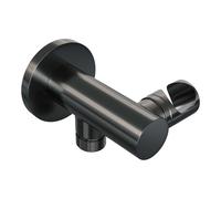 Brauer Gunmetal Edition Support mural - support de douchette - évacuation d'eau intégrée - PVD - gunmetal brossé 5-GM-013