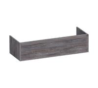 BRAUER Hope meuble sous-lavabo - 119x30x45.5cm - 2 tiroirs à fermeture douce - sans poignée - 2 découpes pour siphon - Driftwood OK-HP120-2DR