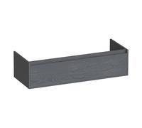 BRAUER Hope meuble sous-lavabo - 119x30x45.5cm - 2 tiroirs à fermeture douce - sans poignées - 2 découpes pour siphon - Timber Grey OK-HP120-2TG