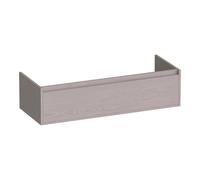 BRAUER Hope meuble sous-lavabo - 119x30x45.5cm - 2 tiroirs softclose - sans poignées - 2 découpes pour siphon - Timber Greige OK-HP120-2TE