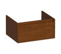 BRAUER Hope meuble sous lavabo - 59x30x45.5cm - 1 tiroir softclose sans poignée - 1 découpe pour siphon - chêne massif - lamelles chêne marron OK-HP60LEB