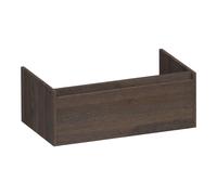 BRAUER Hope meuble sous-lavabo - 80x30x45,5cm - 1 tiroir softclose sans poignée - 1 découpe pour siphon - chêne massif - chêne à lamelles noir OK-HP80LEZ