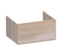 BRAUER Hope Meuble sous vasque - 59x30x45.5cm - 1 tiroir softclose poignée intégrée - 1 découpe pour siphon - chêne massif - assemblage lamello chêne blanc OK-HP60LEW