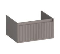 BRAUER Hope Wavy meuble sous-lavabo 60 1 tiroir softclose sans poignée - 1 découpe pour siphon - taupe mat OK-HPW60MT