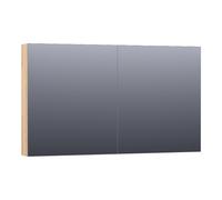 BRAUER Impress armoire de toilette - 120x70x15cm - sans éclairage - 2 portes miroir double face - assemblage à dents de scie chêne gris SK-IM120VEG