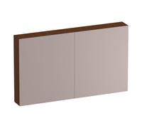 BRAUER Impress Armoire de toilette - 120x70x15cm - sans éclairage - 2 portes miroir double face - lamelles chêne marron SK-IM120LEB