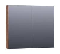 BRAUER Impress armoire de toilette - 80x70x15cm - sans éclairage - 2 portes miroir double face - Forêt Cacao SK-IM80FC