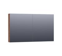 BRAUER Impress Deluxe armoire de toilette - 120x70x15cm - éclairage interne et externe - 2 portes miroir double face - Forêt Cacao SK-IMD120FC