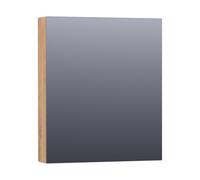 BRAUER Impress Deluxe Armoire de toilette 59x70x15cm éclairage intégré rectangulaire 1 portes pivotantes MFC Old Castle SK-IMD60LCH