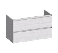 BRAUER Inspire Ensemble de meuble - 100x55x45.5cm - 1 vasque gauche blanc - 1 trou de robinet - 2 tiroirs softclose - poignée intégrée - 1 découpe pour siphon - Forest Seashell SW1200522/SW444803