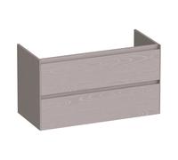 BRAUER Inspire Ensemble de meuble salle de bain - 100x46x57cm - 2 tiroirs - sans poignée - fermeture douce - lavabo en céramique - avec trou de robinet - blanc brillant - bois greige SW1200549/SW6700