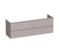 BRAUER Inspire ensemble meuble de salle de bains - 160x55x45.5cm - lavabo blanc mat - 4 tiroirs à fermeture douce - sans poignées - 2 découpes pour siphon - Timber Greige SW542089/SW1200705