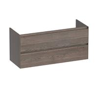 BRAUER Inspire Meuble de salle de bains sous-vasque 120 2 tiroirs softclose - sans poignée - 2 découpes de siphon - chêne massif - chêne à lamelles noir OK-IN120-2LEZ