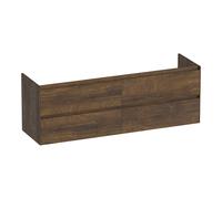 BRAUER Inspire meuble sous-lavabo 160 4 tiroirs softclose - sans poignée - 2 découpes pour siphon - Grove OK-IN160GR