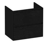 BRAUER Inspire meuble sous lavabo peu profond 60 2 tiroirs softclose - sans poignée - 1 découpe pour le siphon - Bois Noir OK-INO60TB