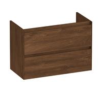 BRAUER Inspire meuble sous lavabo peu profond 80 2 tiroirs softclose - sans poignée - 1 découpe pour le siphon - Forêt Cacao OK-INO80FC
