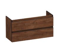 BRAUER Joy Edge meuble sous lavabo peu profond 100 2 tiroirs softclose - sans poignée - 1 découpe pour le siphon - Forêt Cacao OK-JYEO100FC