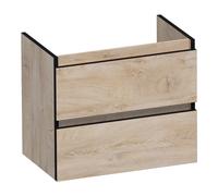 BRAUER Joy Edge meuble sous-lavabo peu profond 60 2 tiroirs softclose - sans poignées - 1 découpe pour siphon - Forest Wheat OK-JYEO60FW