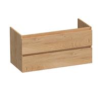 BRAUER Joy meuble sous-lavabo - 100x46x50cm - 2 tiroirs softclose - sans poignées - 1 découpe pour siphon - Forest Tan OK-JY100FT
